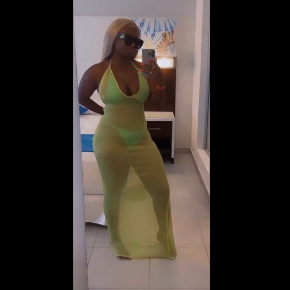 Neon sheer cover up